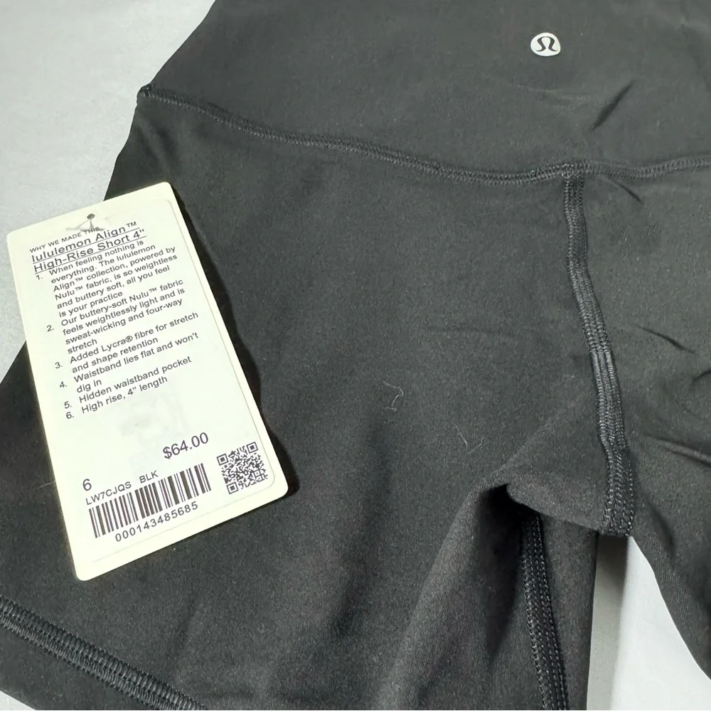 Lululemon Align High-Rise Black 4” Shorts SZ 6 - Picture 9 of 11